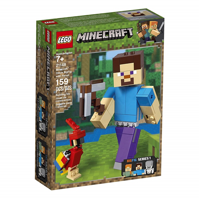 LEGO Minecraft Steve BigFig with Parrot 21148 – Steve và vẹt