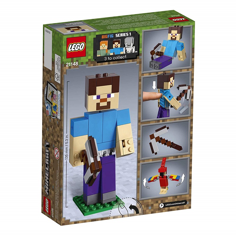 LEGO Minecraft Steve BigFig with Parrot 21148 – Steve và vẹt