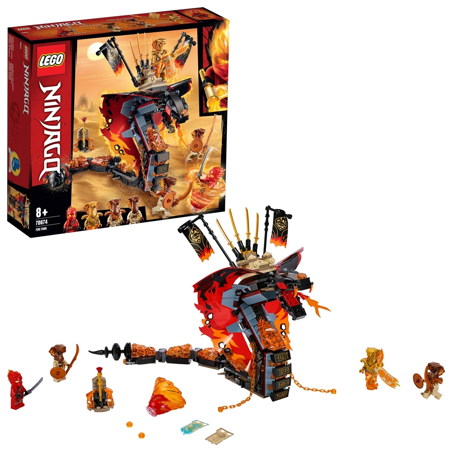 LEGO NINJAGO 70674 Fire Fang Snake Toy for Kids – Rắn Lửa Khổng Lồ Đại Chiến Ninja